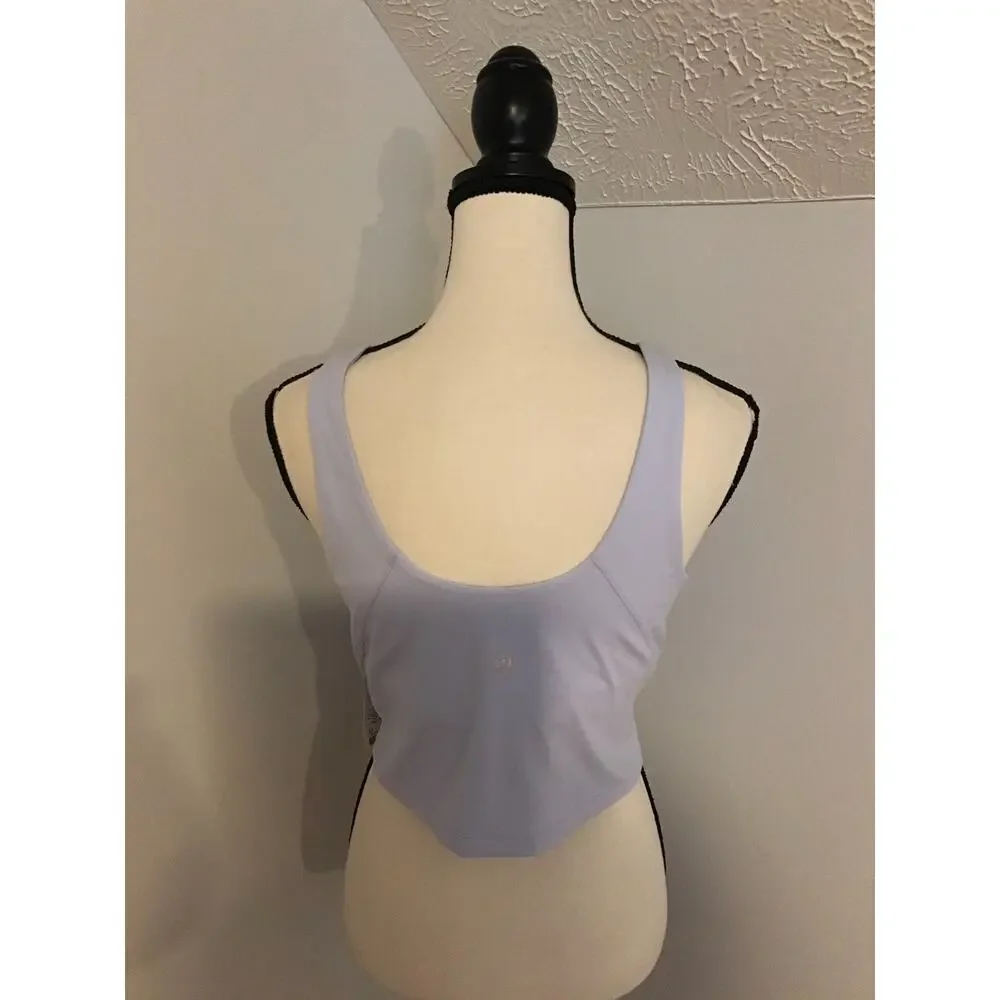 NWT Lululemon Align High-Neck Tank Pastel Blue Built-In Bra Crop Top Size 12